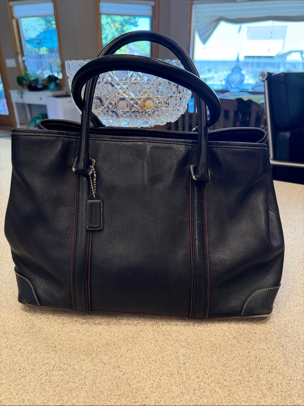 Coach Black Tote with Dual Top Handles